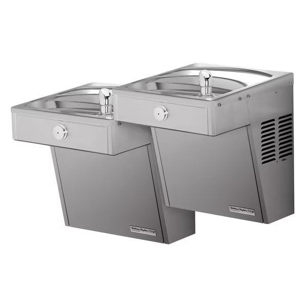 Halsey Taylor Cooler Wall Mount Bi-Level Reverse Vandal-Resistant Non-Filtered Stainless, Elkay, Mfr#: 8752000083